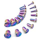 TBOSEN 18PCS Precise Dimensions Set G23 Titanium O-Ring Ear Plugs Tunnels Gauges Stretcher Piercings Kit 14G-00G