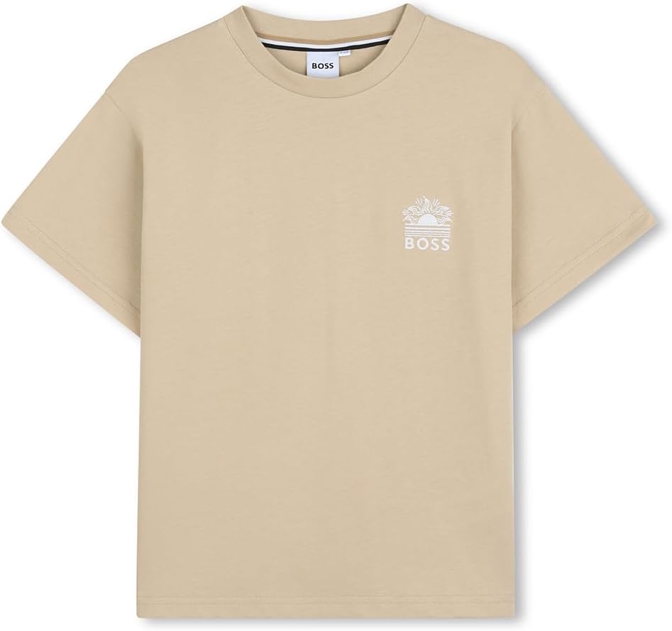 BOSS Boys Short Sleeves Tee-Shirt Kids Cotton Graphic Short Sleeve T Shirt