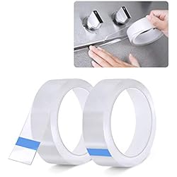 2 Rollos Cinta Baño Selladora,Impermeable a Prueba Sucio Cinta de Sellado, Autoadhesivas Cinta de Sellado para Coche,Bañera,Puerta,Ventana,Fregadero de Cocina (Color transparente)