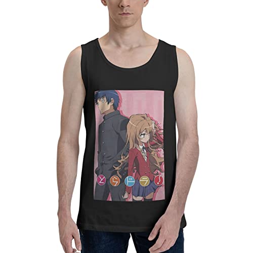 Anime Toradora Taiga & Ryuuji Tank Top Mens Casual Vest Summer O-Neck Sleeveless Clothes Black #TOP25