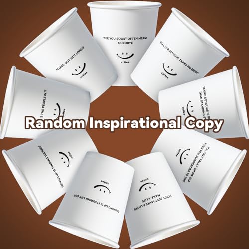 YANGRUI 12oz Inspirational Paper Coffee Cups for Hot & Cold Drink 300 Pack — view 4