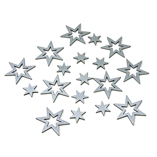 Oblique Unique® 18 Holz Sterne Holzdeko Weihnachtsdeko Tischdeko...