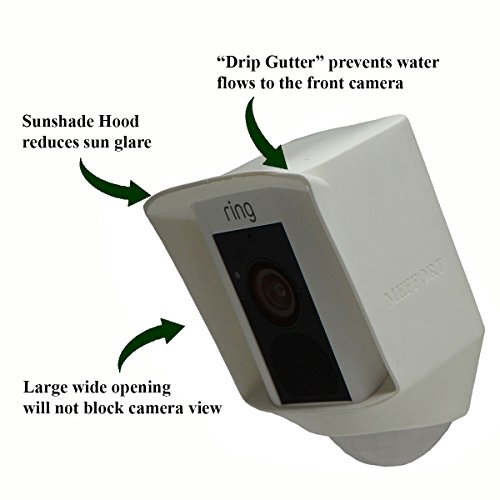 Silicone Skin Case Cover For Ring Floodlight Camera - Sun Glare, Uv & Weather Protection Skins Cover - White #TOP1