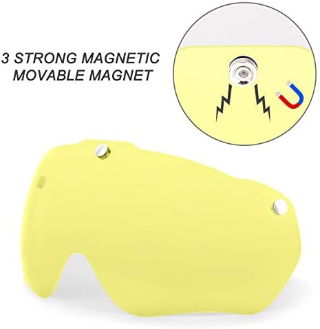 Bike Helmet Yellow Magnetic Visor Removable Goggles Shield for Basecamp Cycling Helmet in Model BC-049&BC-001