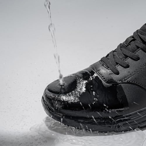 LARNMERN Men Non Slip Shoes Food Service Work Chef Kitchen Restaurant Waterproof Footwear Slip Resistant Comfortable Casual Black 12 angle 6