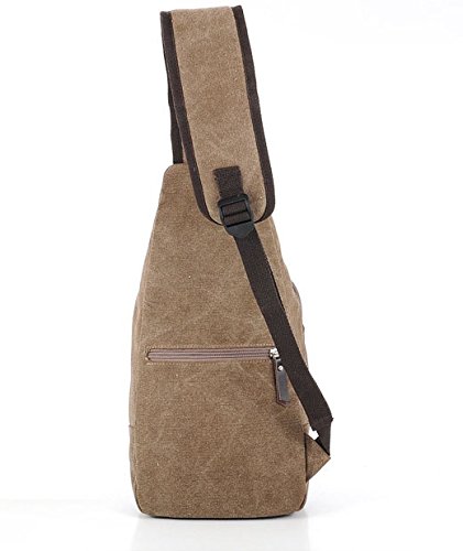 Ecokaki(Tm) Canvas Sling Unbalance Pack Crossbody Shoulder Bag Chest Bag Satchel Outdoor Travel Bag, Gray #TOP4
