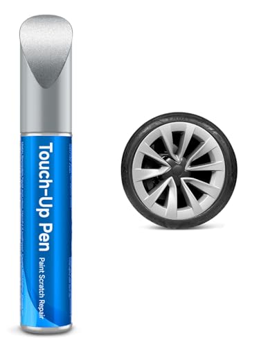 TESLAUNCH Nova Silver Wheel Rims Touch Up Paint for Tesla 2024 Model 3 19'' - OEM Touch Up Paint for Tesla Curb Rash Repair (Nova Silver(fits 2024 Model 3 19''))