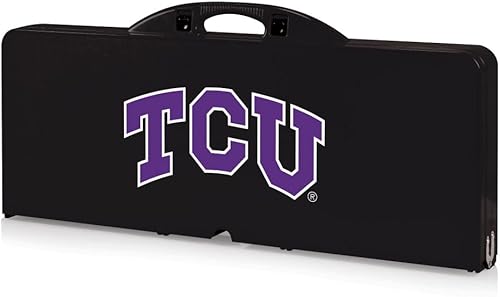 Vista 140 de PICNIC TIME NCAA North Carolina Tar Heels Folding Picnic Table - Camping Table - Outdoor Table with Umbrella Hole Negro