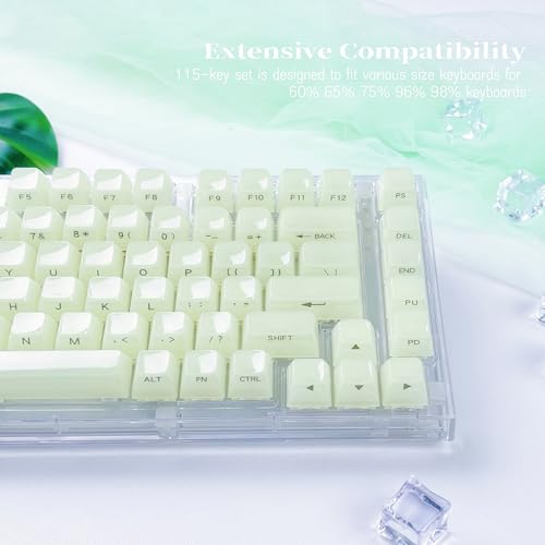 Image of Womier Green Keycaps Jelly,Ceramic Keycaps Style,Clear Creamy Keyboard Caps