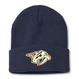AMERICAN NEEDLE Nashville Predators Officially Licensed NHL National Hockey League Team Terrain Knit Beanie Cap, Navy (24010A-NAP-NAVY)