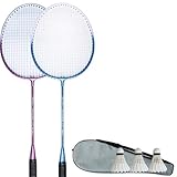 Rebily Badmintonschläger Aus Eisenlegierung, Durable Alloy Bionic Middle Pole for Anfänger, in DREI Farben erhältlich (Color : B)