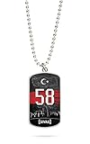 Grösse 5 x 3 cm Kette Dog Tag Anhänger Türkei Sivas 58 Türkiye Plaka V2