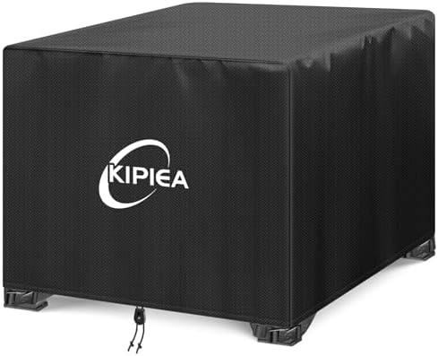Kipiea Fire Table Covers, Waterproof Square Fire Pit Cover, Heavy Duty Outdoor Firepit Covers with Anti UV and No Tears, No Fading (28”W x 28”D x 25”H)