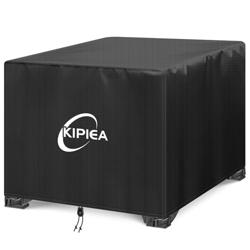 Kipiea Fire Table Covers, Waterproof Square Fire Pit Cover, Heavy Duty Outdoor Firepit Covers with Anti UV and No Tears, No Fading (28”W x 28”D x 25”H) by Kipiea - Used condition - CA$20.97