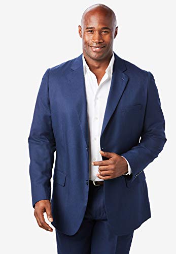Ks Signature By Kingsize Men's Big & Tall Easy Movement Two-Button Jacket - Big - 58, Black #TOP6