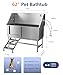 CuisinAid 62 inch Dog Washing Station, Right Door Grooming tub with Stairs, 201 Stainless Steel pet Bath for Large Dogs, Home Salon use, Easy Clean Leakproof Design