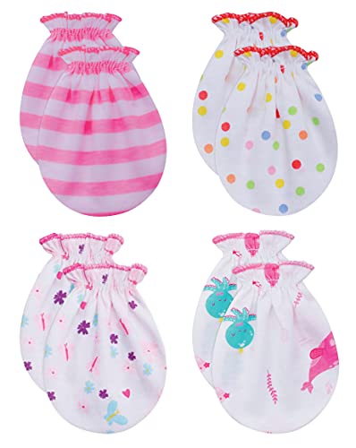 Image of RATIVE No Scratch Mittens 100% Cotton For Newborn Baby 0-6 Months Boys Girls