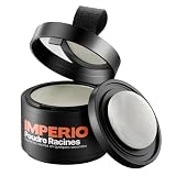 Poudre racines IMPERIO - Concealer pour cheveux pour &eacute;paissir les cheveux, pour les femmes et les hommes, make-up pour cheveux r&eacute;sistant &agrave; l&rsquo;eau, pour masquer les racines - 4 g (gris)