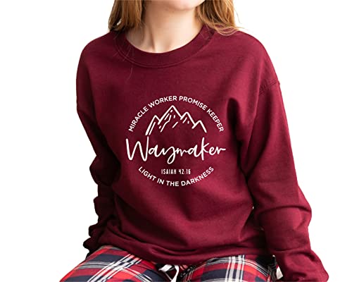 Waymaker Sweatshirt, Christian crewneck, Faith outfit, Religious unisex tee, Jesus Sweat, miracle worker promise keeper Sand4