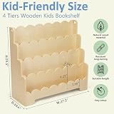 Tohiasen-Kids Bookshelf-4-Tier Wooden Scalloped Design
