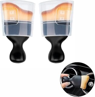 Car Interior Cleaning Tool Brush with Cover, Car Detailing Brushes, Auto Interior Soft Hair Removal Brush, Car Brush, Car Cleaning Brush, Car Interior Cleaning Tool Brush, Scratch Free 2Pcs