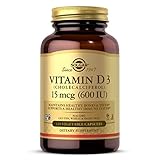 Solgar Vitamin D3 (Cholecalciferol) 15 mcg (600 IU), 120 Vegetable Capsules - Helps Maintain Healthy...