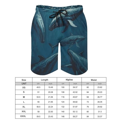 Mens Shorts Ocean Whale Men Swim Trunks Quick-Dry Beach Shorts with Drawstring Pocket Bathing Suit2