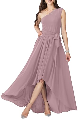 Image of KOH KOH Womens One Shoulder Cocktail Bridesmaid Wedding Guest Maxi Dress
