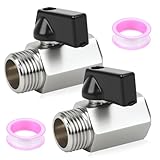 2 Pcs Válvulas de Bola de Latón 1/2", con 2 juntas de estanqueidad