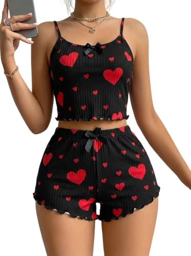 Image of SGC SWEDEN Women's Babydoll Lingerie Set with Boyshorts Panty, Cotton Blend, Multi-Colour, Free Size, 30-36 Inches, Adjustable Straps