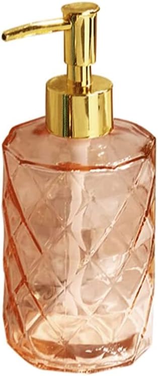 Kitchen Glass Soap Dispenser Manual Countertop Lotion Bottle Bathroom Refillable Clear Lotion Dispensers 11.6oz/14.1oz