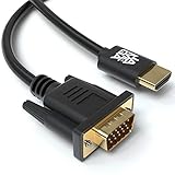 JAMEGA - 1,5m HDMI zu VGA Konverter-Kabel | Vergoldete HDMI auf VGA D-SUB 15 Pin HDTV 1080P Auflösung umwandeln kompatibel mit Computer, Desktop, Laptop, PC, Monitor Beamer