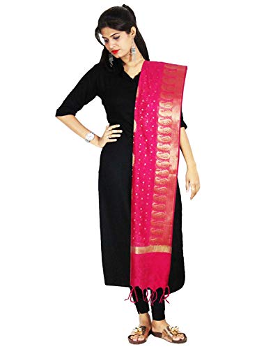 Banarasi Dupatta Chanderi Zari Work Stole Hijab Neck Wrap Chunni Shawl For Her4