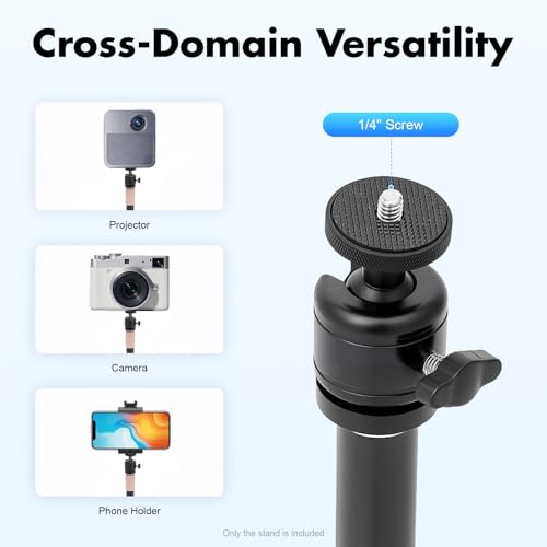 Miniatura 6 de Minrs Soporte Para Proyector, 65 120 Cm, Altura Regulable, Giratorio 360 , Soporte De Suelo Con Rosca Universal 1 4