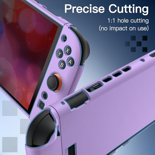 Image of JETech Slim Dockable Case for Nintendo Switch 2 (2025) 7.9 Inch, Soft TPU Grip Cover for Joy-Con Detachable, Matte Carrying Protective PC Back Shell, Anti-Scratch (Light Purple)