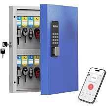 WeHere 32-Key Smart Key Lock Box with Key Management AppTrack Key Borrow/Return, Keypad, Bluetooth & WiFi Unlock Sold Separately, Wall-Mount Commercial Key Cabinet for School, Rental, Office