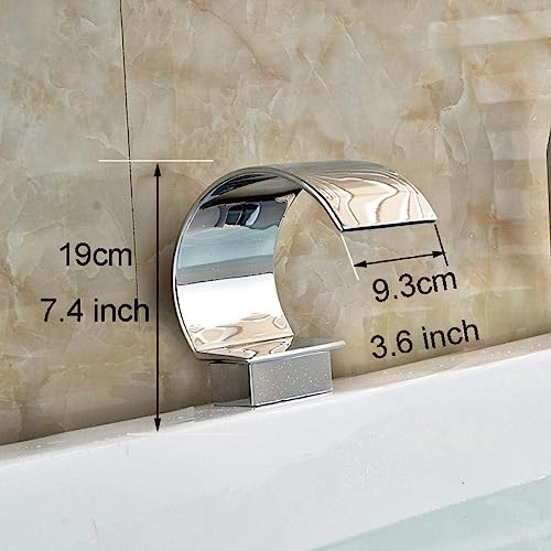 Robinet de baignoire de luxe en laiton chromé et cascade en C - 3