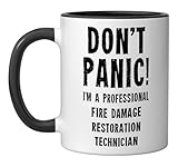 Fire Damage Restoration Technician Ceramic Mug, Black/White