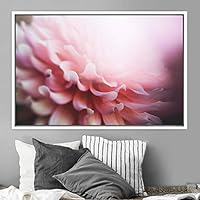 Framed Canvas Wall Art Bright Flowers Closeup Colorful Cool Floral Multicolor Petal Photography Realism Romantics - 16x24 inches