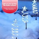 Marco Paul Set of 4 Spiral Christmas Tree Stake Lights – 50 cm Battery-Operated Outdoor Decorations with 40 Cool White LEDs – Light-Up Garden Ornaments with Timer Function for Festive Pathway - Image 7