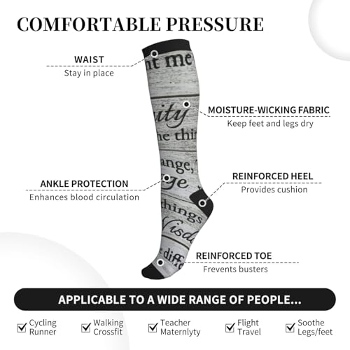 Serenity Prayer On Beach Compression Socks, Suitable For Both Men And Women - Perfect For Running, Grooming, Hiking, Flying, And Traveling3