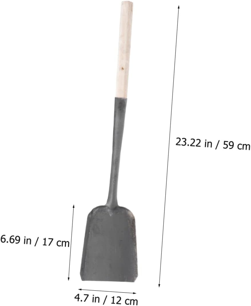 LABRIMP 2pcs Long Handle Coal Shovel Set Heavy Duty Ash Cleaning Shovel for Fireplace and BBQ Heat Resistant Household Kitchen Stove Tool