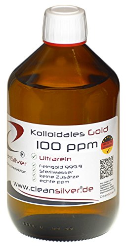 Kolloidales GOLD 100ppm, 500ml (Hochrein: Au9999, immer frisch hergestellt, pharm. Sterilwasser) Cover