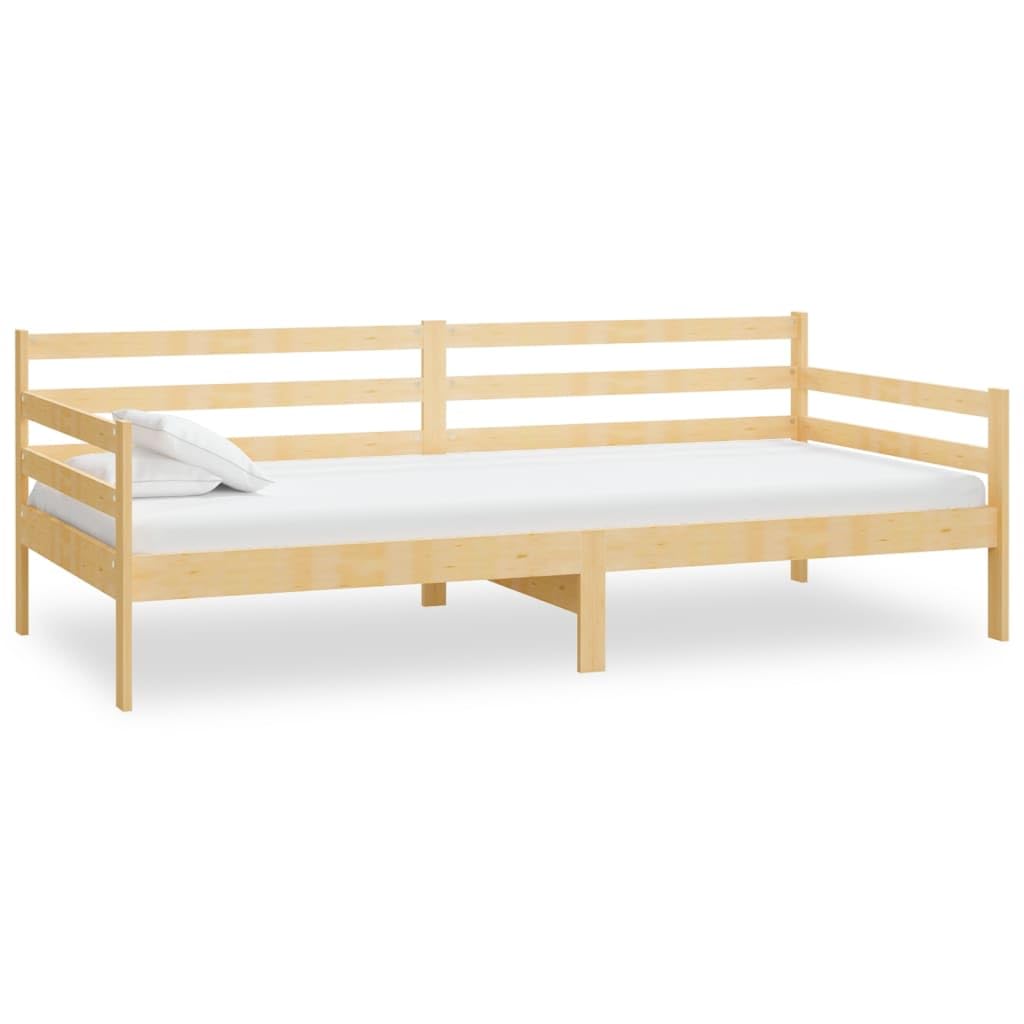 Z litego drewna sosnowego gościnna leżanka z materacem biała 90x200 cm | Łóżko dzienne z materacem 90x200 cm lite drewno sosnowe dla gości sofa tapicerowana