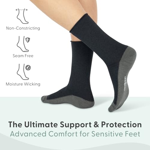 Orthofeet Non-Binding Non-Constrictive Circulation Seam Free Casual Dress Socks, 3 Pack2
