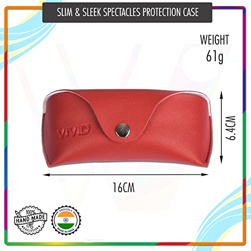 Image of Unisex Lightweight Specs Snap Button Eyewear Dabbi Leather Soft Case Cover
