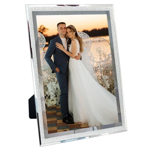 Image of GraduationMall A4 Picture Frames Glass Photo Frame Certificate Document Frame Photo Holder for Wedding Family Home Decor Silver