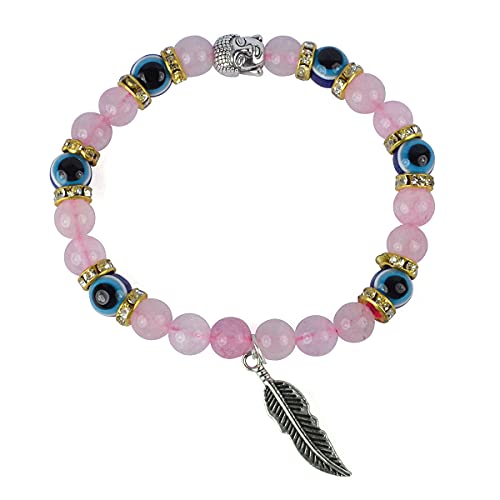 Image of Reiki Crystal Products Natural Crystal Stone 8 mm Round Bead Bracelet for Men & Women | Stretchable Gemstone Bracelet for Meditation, Yoga, Reiki & Daily Wear