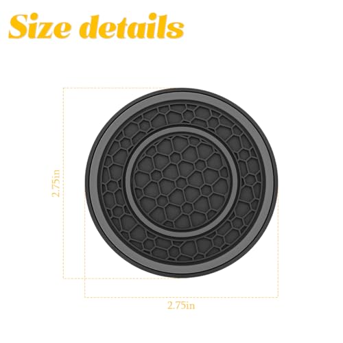 Image of Osilly 2 Pack Car Coasters for Cup Holder, 2.75 Inch No-Slip Anti Dust Insert Coaster, Universal Auto Waterproof Coasters Silicon Insulation Cup Mats for Woman Man, Suit for Vehicle Interior (Gray)
