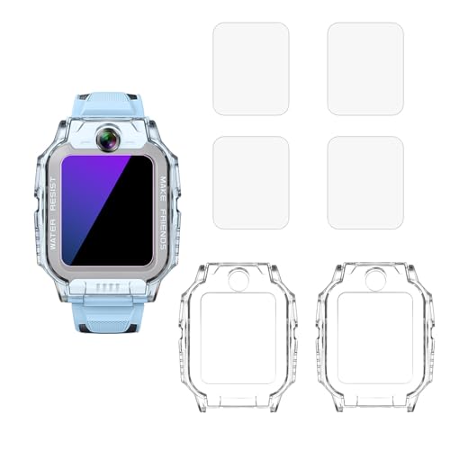 WHYNOTRY Protective Case & Screen Protector for imoo Watch Phone Z7, Protect Your Child's Watch Better, 2 Transparent Protective Cases + 4 Protective Films